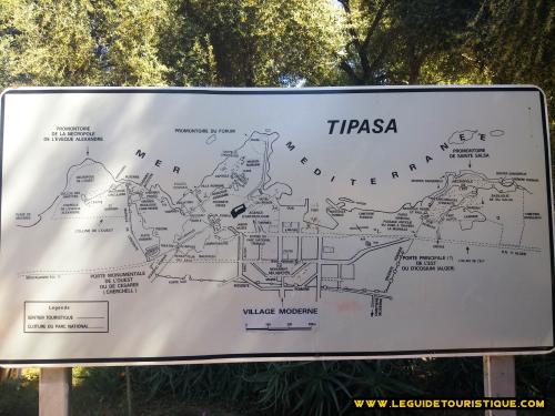 Carte du site archéologique Tipaza