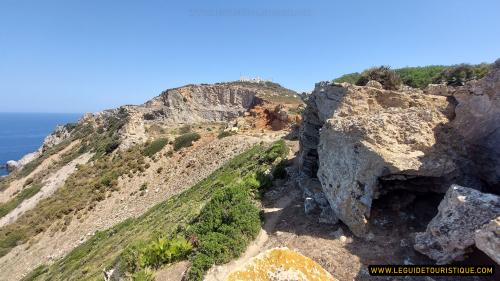 Carrière de Cap de garde, vue à partir des grottes de Ras El hamra